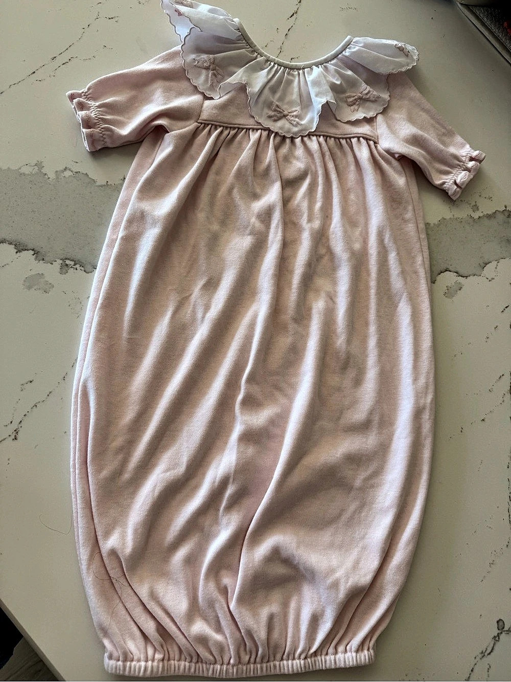 Kissy Baby Pink Collared Footie Size 6M